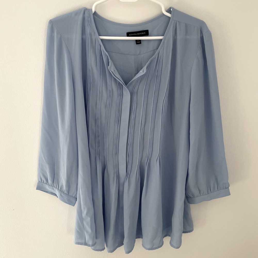 Banana Republic Light Blue Chiffon Blouse